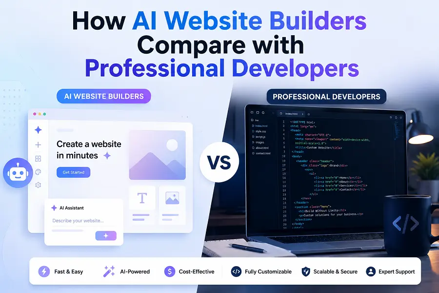 How AI Website Builders Compare with Professional Developers