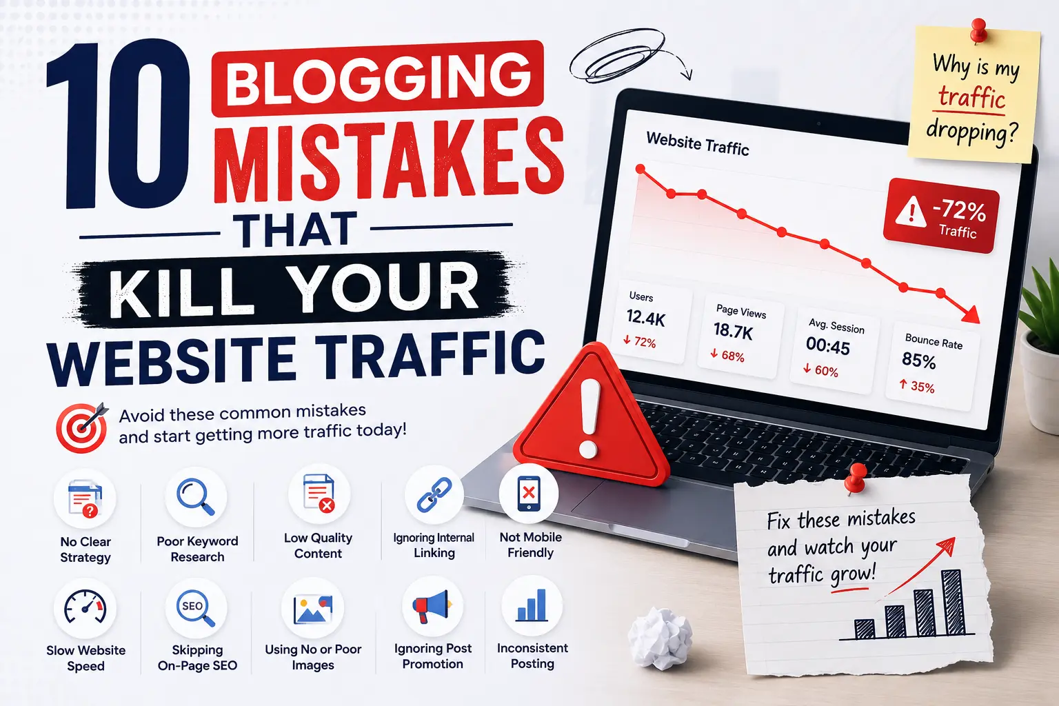 10 Blogging Mistakes That Kill Your Website Traffic