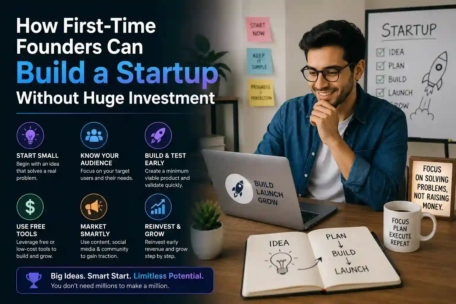 How First-Time Founders Can Build a Startup Without Huge Investment