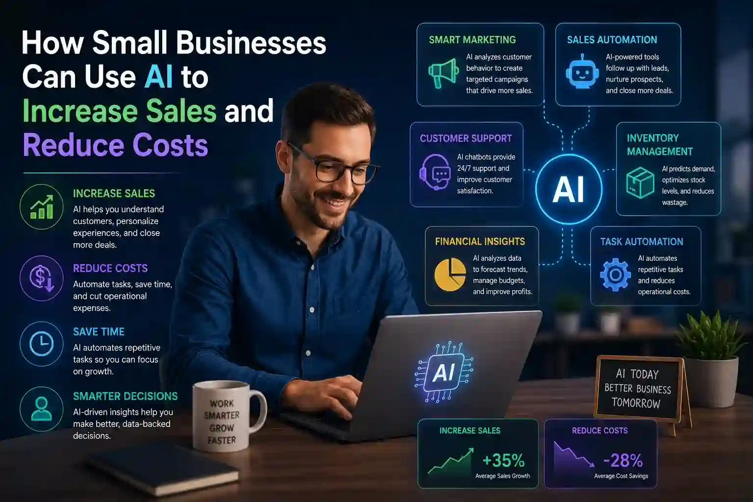 How Small Businesses Can Use AI to Increase Sales and Reduce Costs